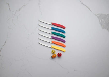 Victorinox Swiss Classic Tomato Steak Knife Purple - serrated blade detail