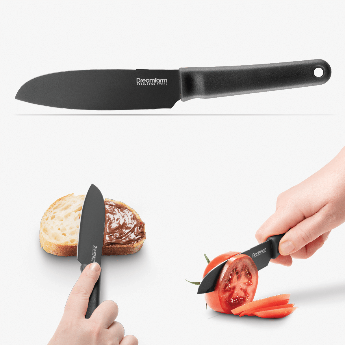 Dreamfarm Kneed sandwich spreader knife black with sheath