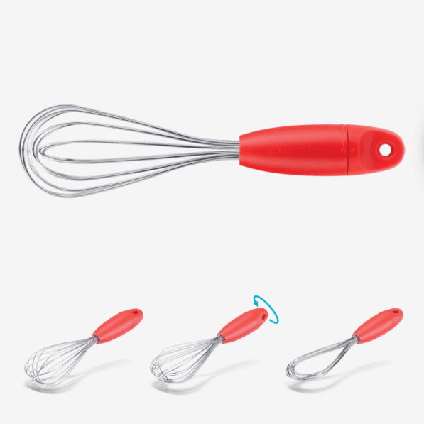 Mini Flisk-Fold Flat Balloon Whisk Red