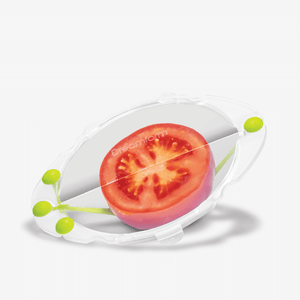Dreamfarm Savel Clear + Green - silicone food cover stretched over bowl