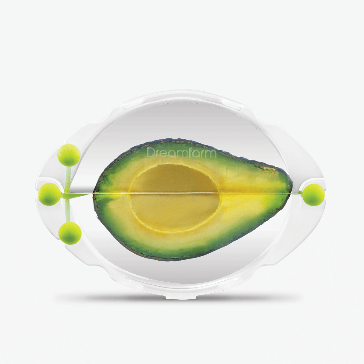 Dreamfarm Savel Clear + Green - silicone food cover in use