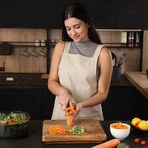 Zyliss Julienne Y Peeler with julienne vegetable strips