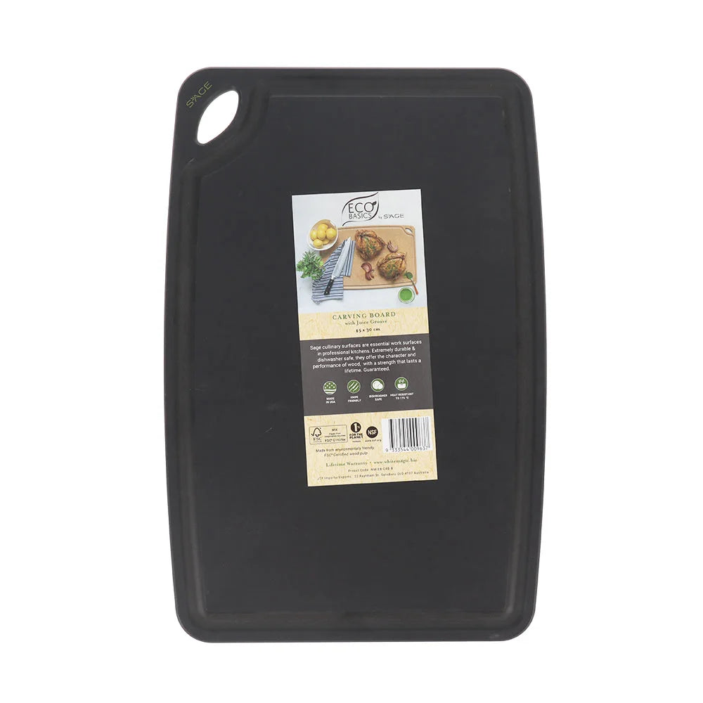 Eco Basics Cutting Board 27x15cm – Black – White Magic