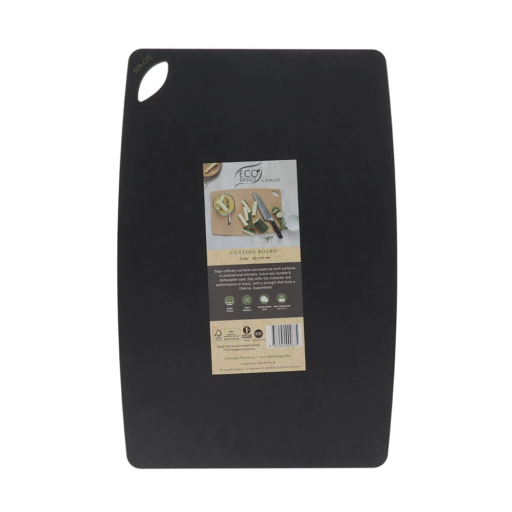 Eco Basics Cutting Board 27x15cm – Black – White Magic
