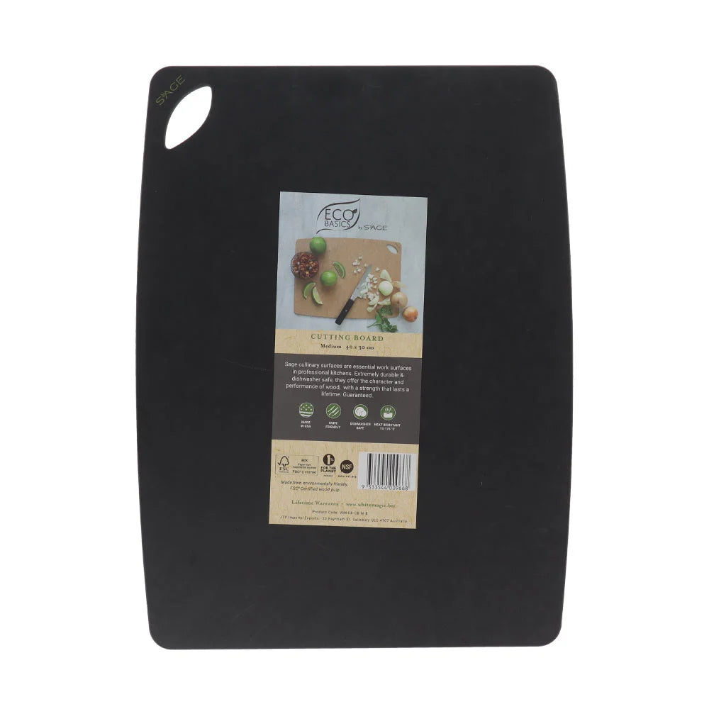 Eco Basics Cutting Board 27x15cm – Black – White Magic