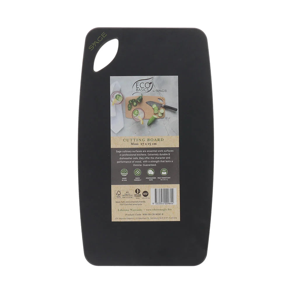 Eco Basics Cutting Board 27x15cm – Black – White Magic
