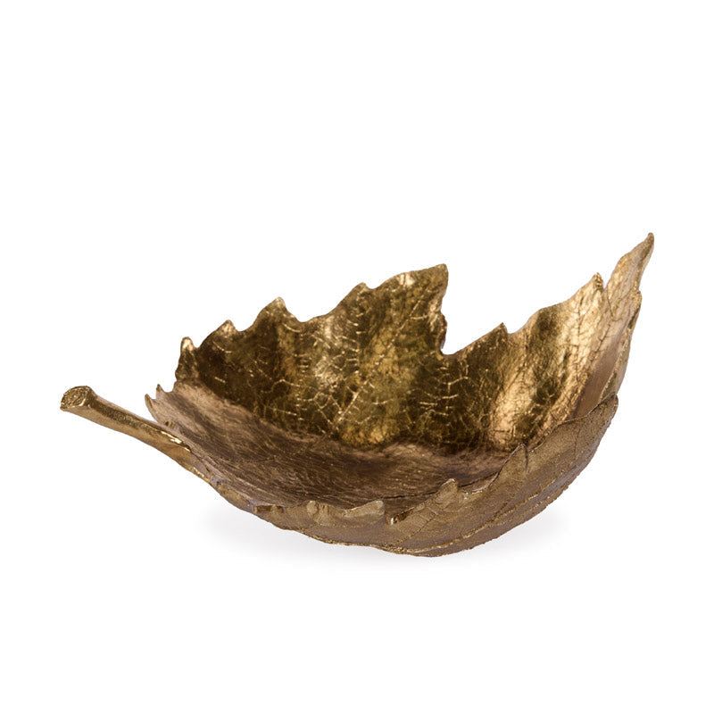 Holly & Ivy Gold Maple Leaf Bowl - Christmas decoration