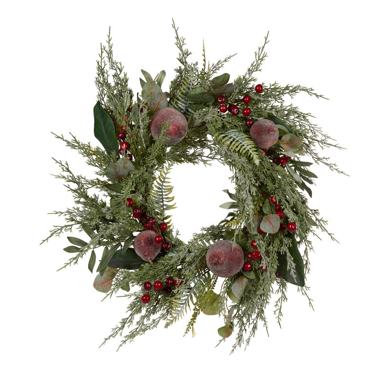 Holly & Ivy Partridge Pear Wreath 63cm - Christmas decoration