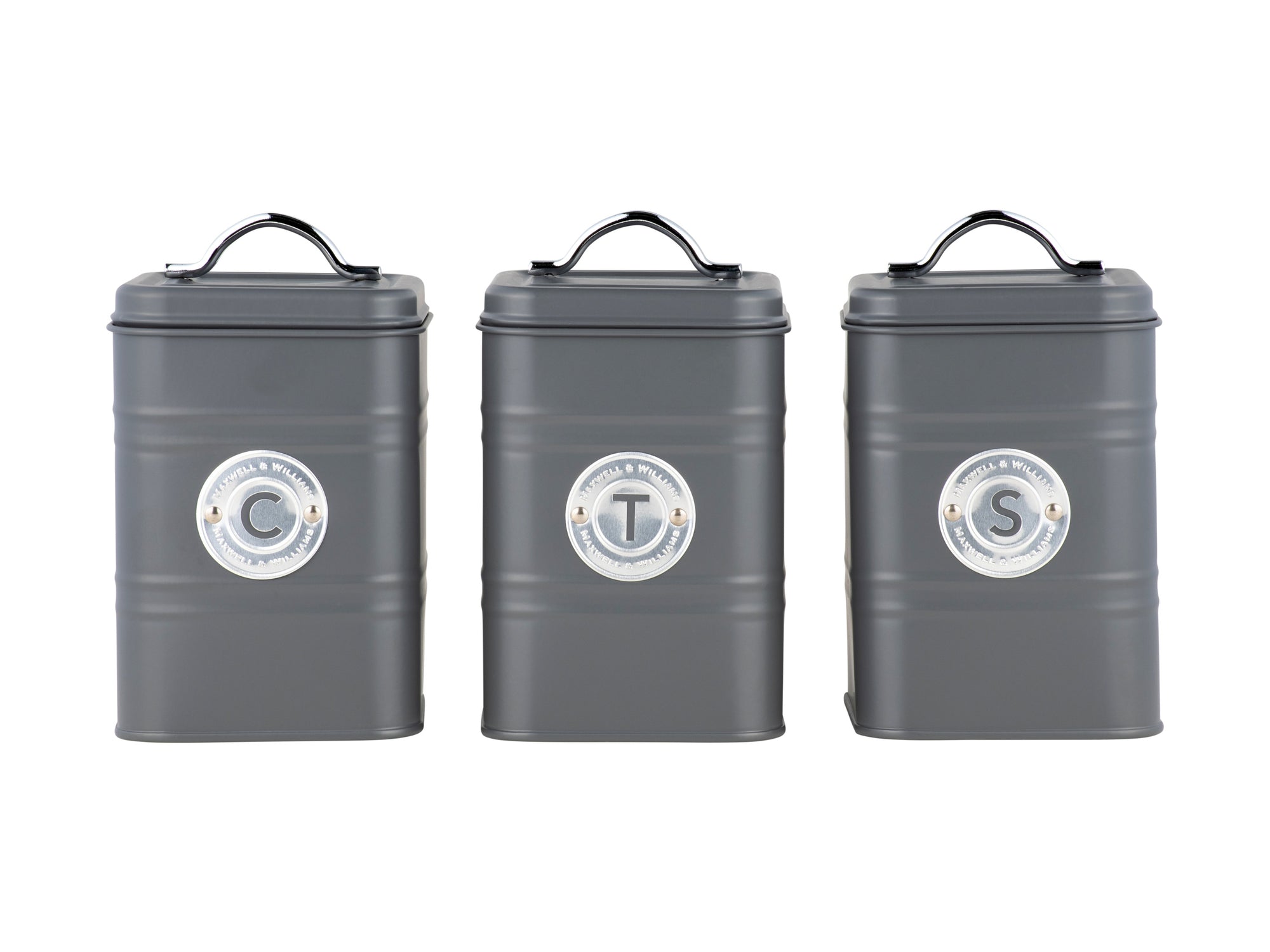 Canister set of 3 Grantham- Charcoal