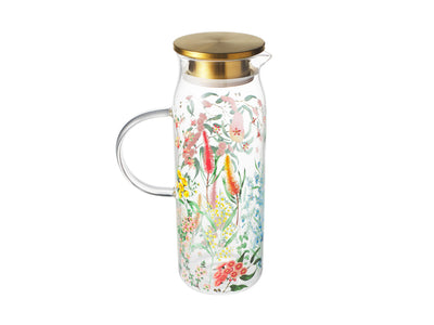 Honey Wattle glass jug with lid 1.5L, angled view – Maxwell & Williams