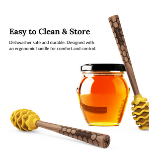 Prepara honey dipper in use — drizzling honey over food