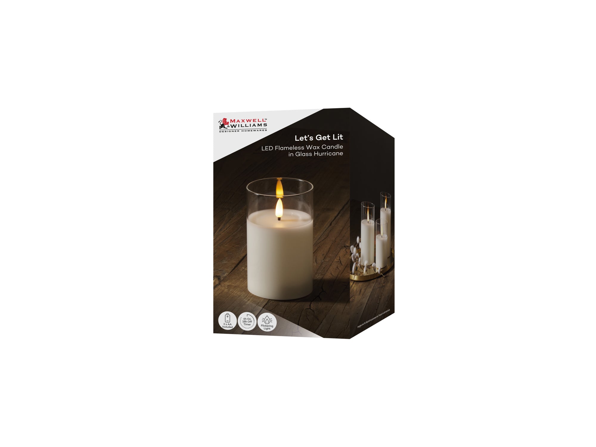Let's Get Lit LED Candle Hurricane Clear 12.5cm – Maxwell & Williams