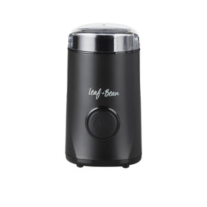 Leaf & Bean one-touch electric coffee grinder, black, with clear lid