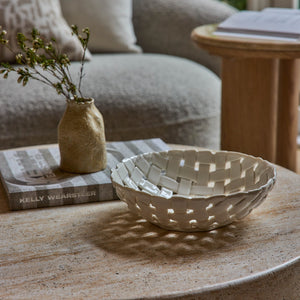 Woven Ceramic Bowl D26x3.8cm – White - view 2