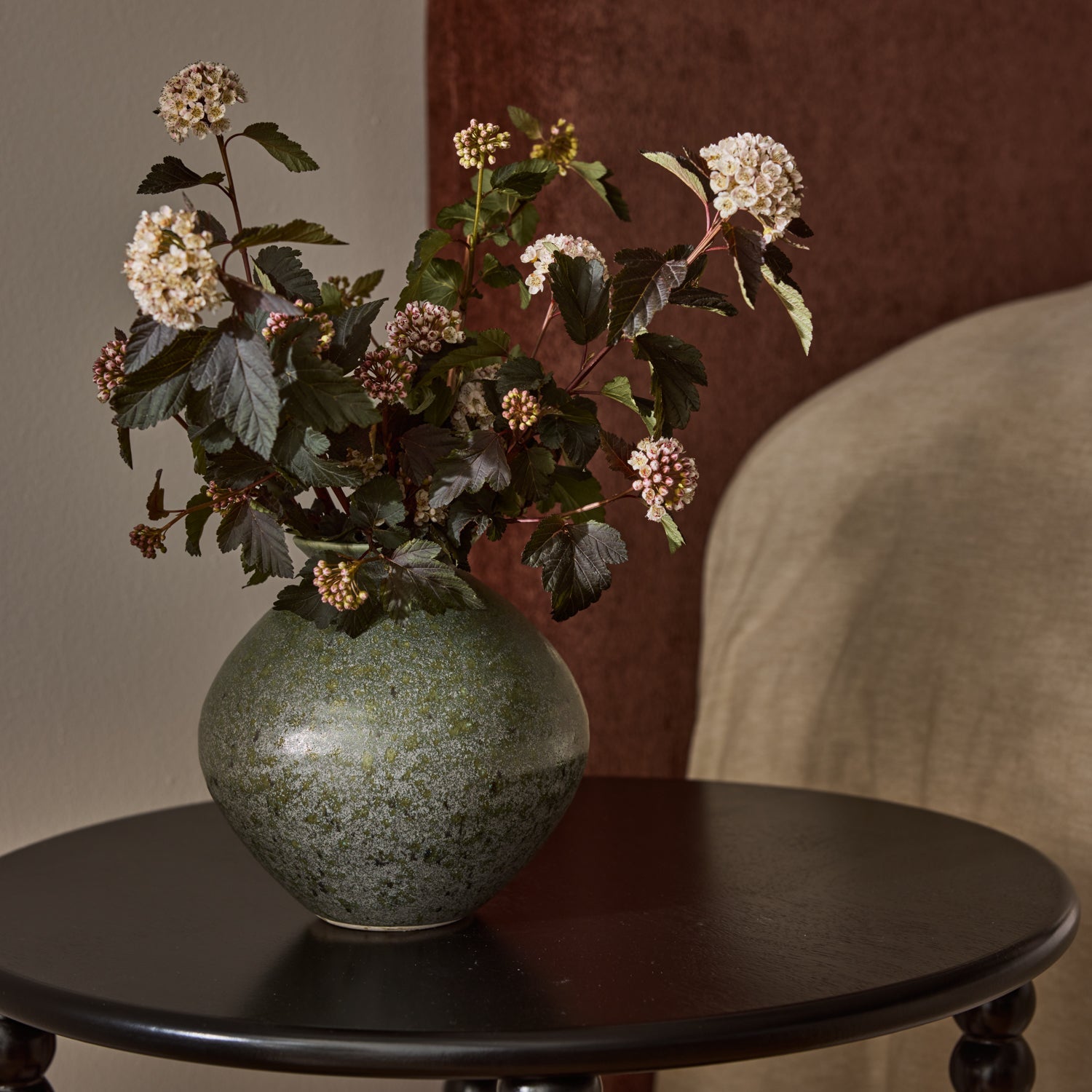Hans vase in a styled winter setting