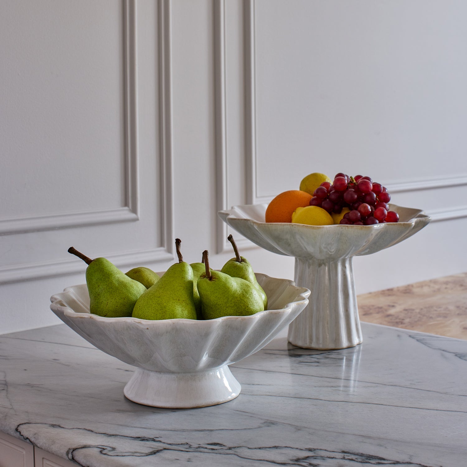 High Footed Bowl D30xH19.5cm – Carey Reactive Ivory - view 2
