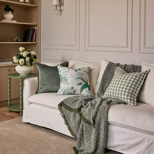 Madras Link Fern Blue Green Cushion 50cm - additional styling shot