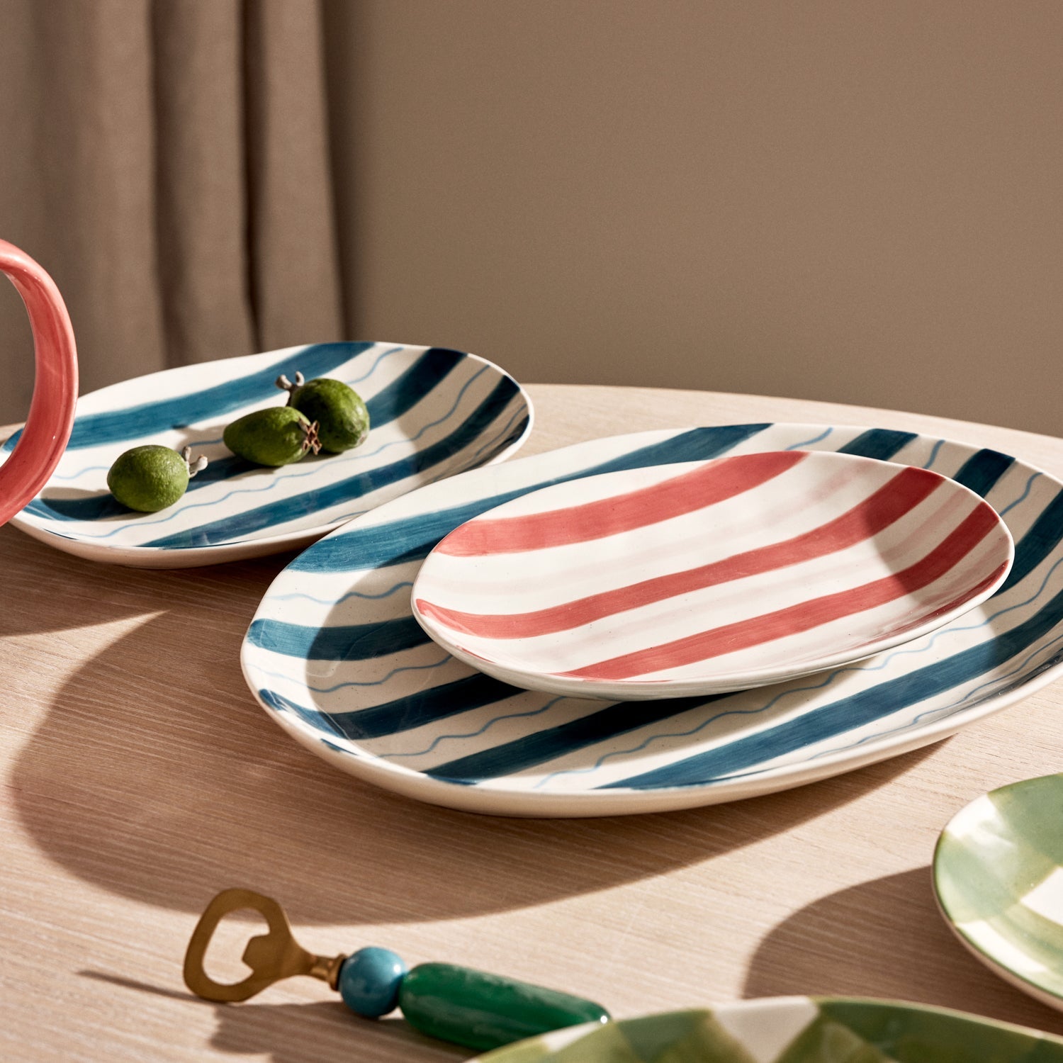 Oval Platter Small 28.5x19.5cm – Navira Rosewood Stripe - view 3