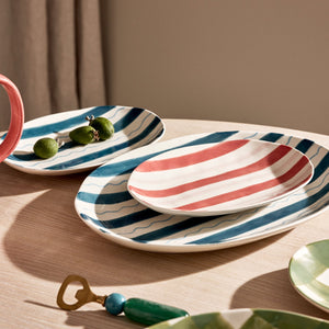 Oval Platter Small 28.5x19.5cm – Navira Rosewood Stripe - view 3
