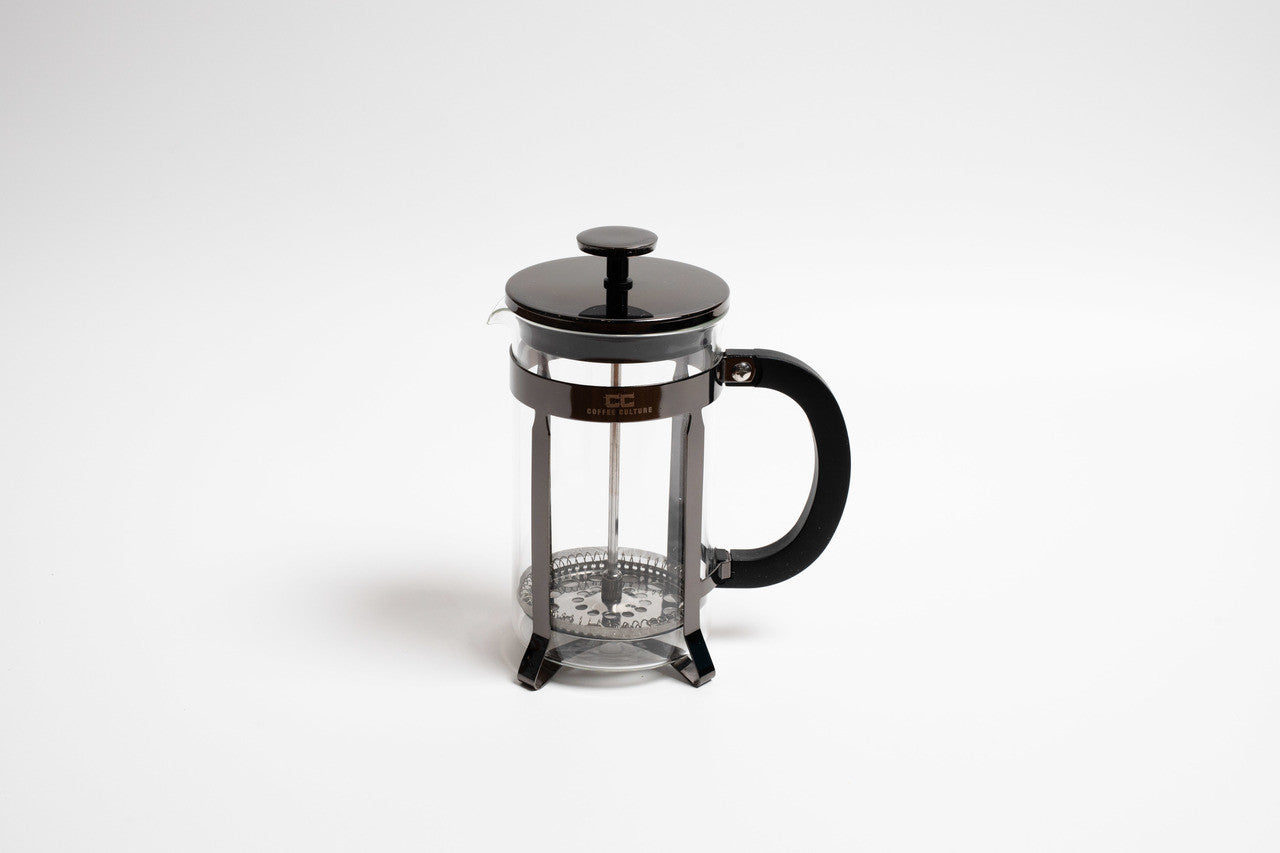 Black French Press Coffee Plunger with Borosilicate Glass 1.0L