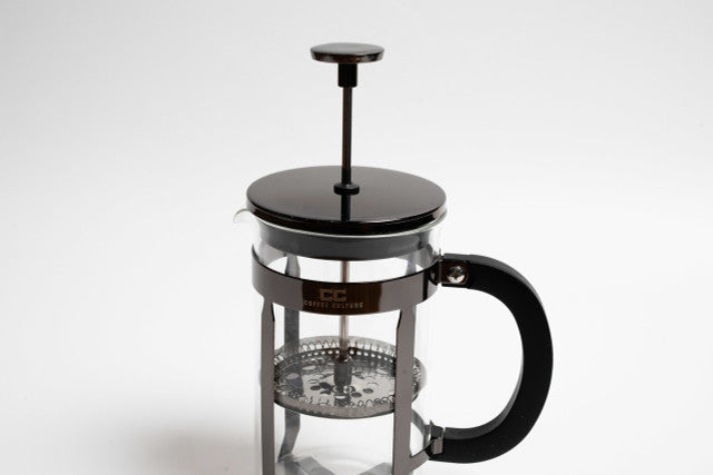 Black French Press Coffee Plunger with Borosilicate Glass 1.0L