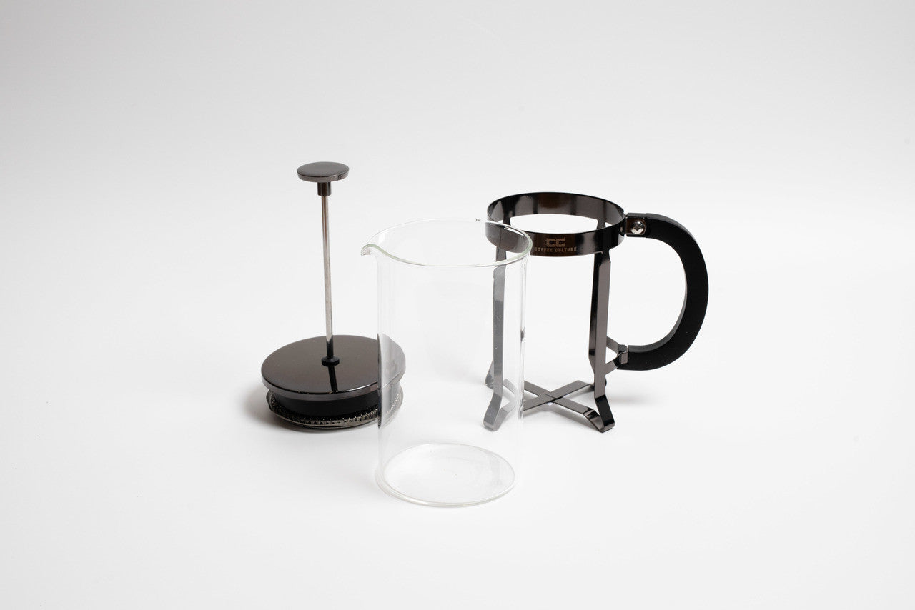 Coffee Culture French Press Plunger 600ml Black - side angle view