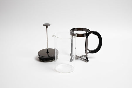 Coffee Culture French Press Plunger 600ml Black - side angle view