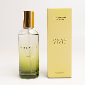 Serenity Vivid Lemongrass & Ginger 100ml Room Spray - home fragrance spray
