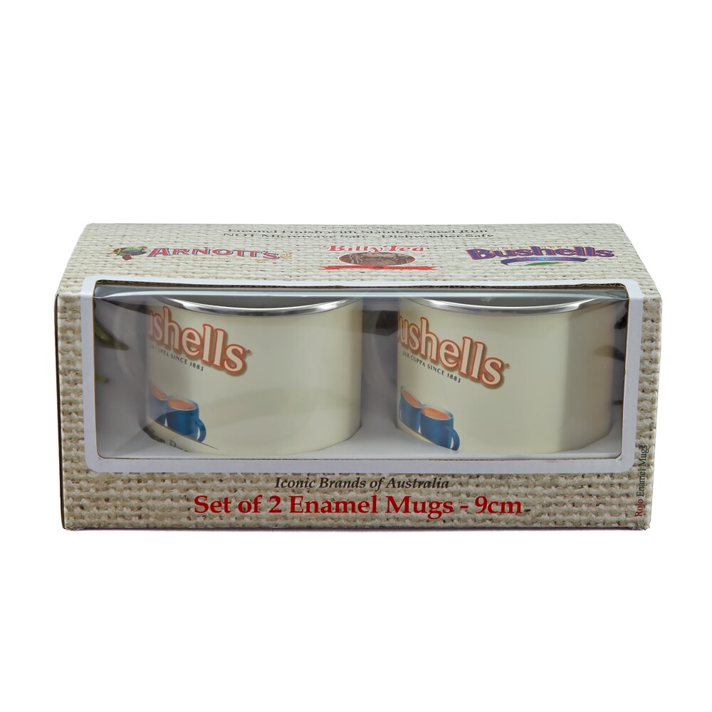 Bushells Tea Enamel Mug Set of 2 450ml Cream - Australian heritage mug