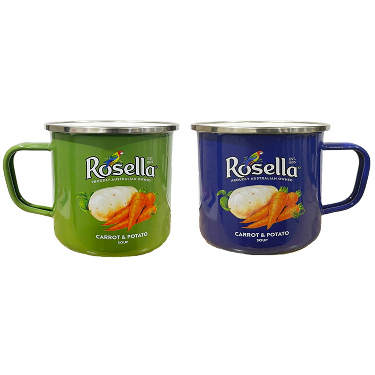 Australian Heritage Icons Rosella Enamel Soup Mug Set of 2