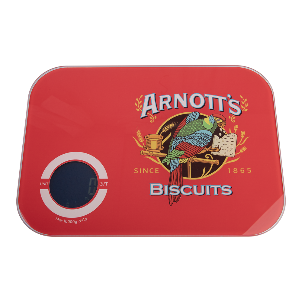 Rojo Arnott's Rechargeable Digital Kitchen Scale 10kg Red - USB-C kitchen scale