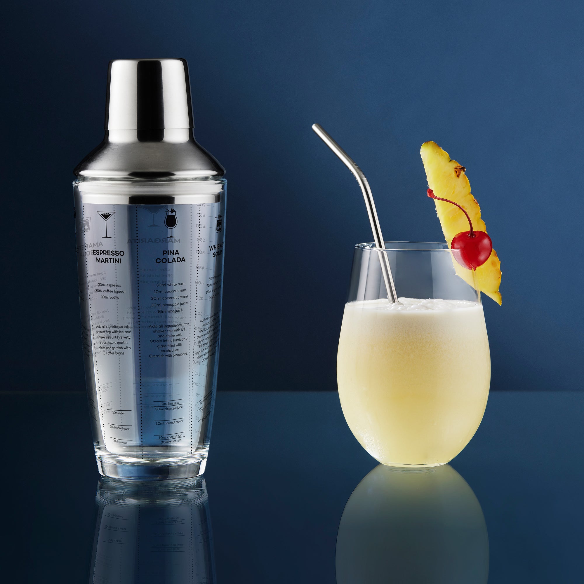 Cocktail & Co Glass Cocktail Recipe Shaker 680ML