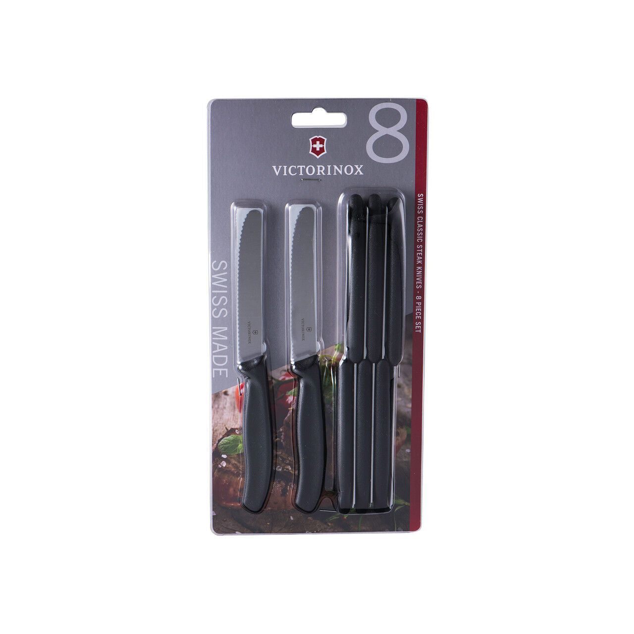 Swiss Classic Steak Knife Set of 8 - Black - Victorinox