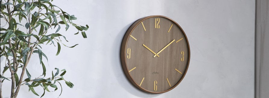 Wood Wall Clock – Dark Natural – Academy