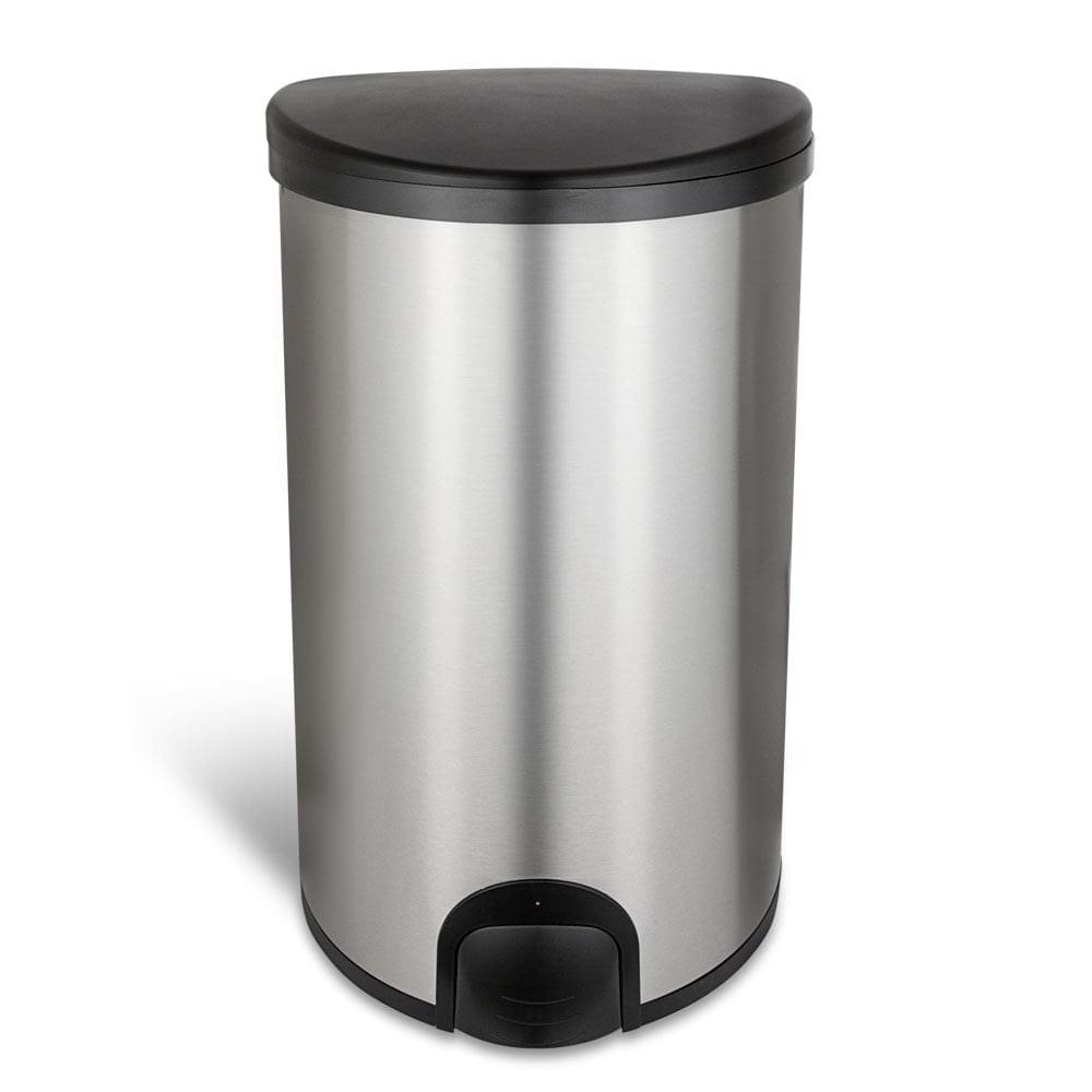White Magic Smart Bin 50L Toe Tap Rubbish Bin Stainless Steel - kitchen rubbish bin
