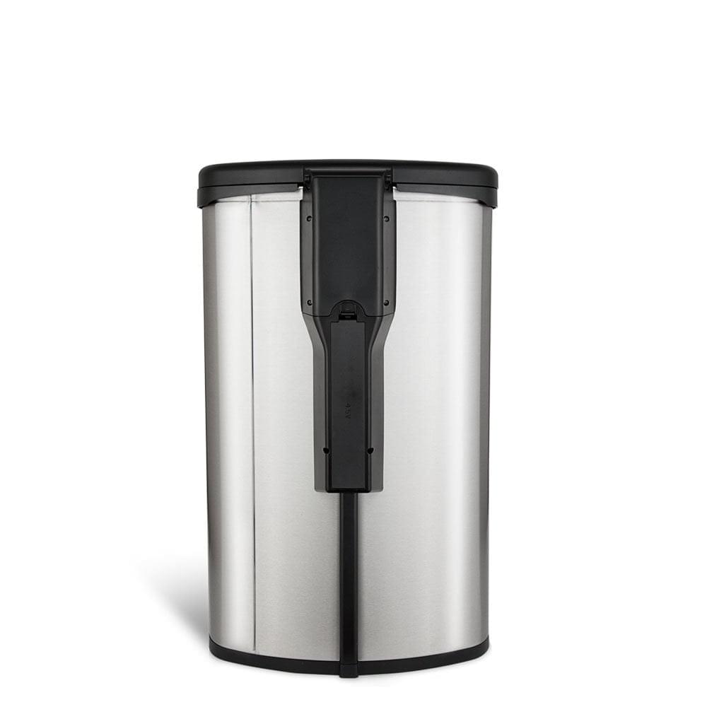 White Magic Smart Bin 50L Toe Tap Rubbish Bin back view - flat-back kitchen bin