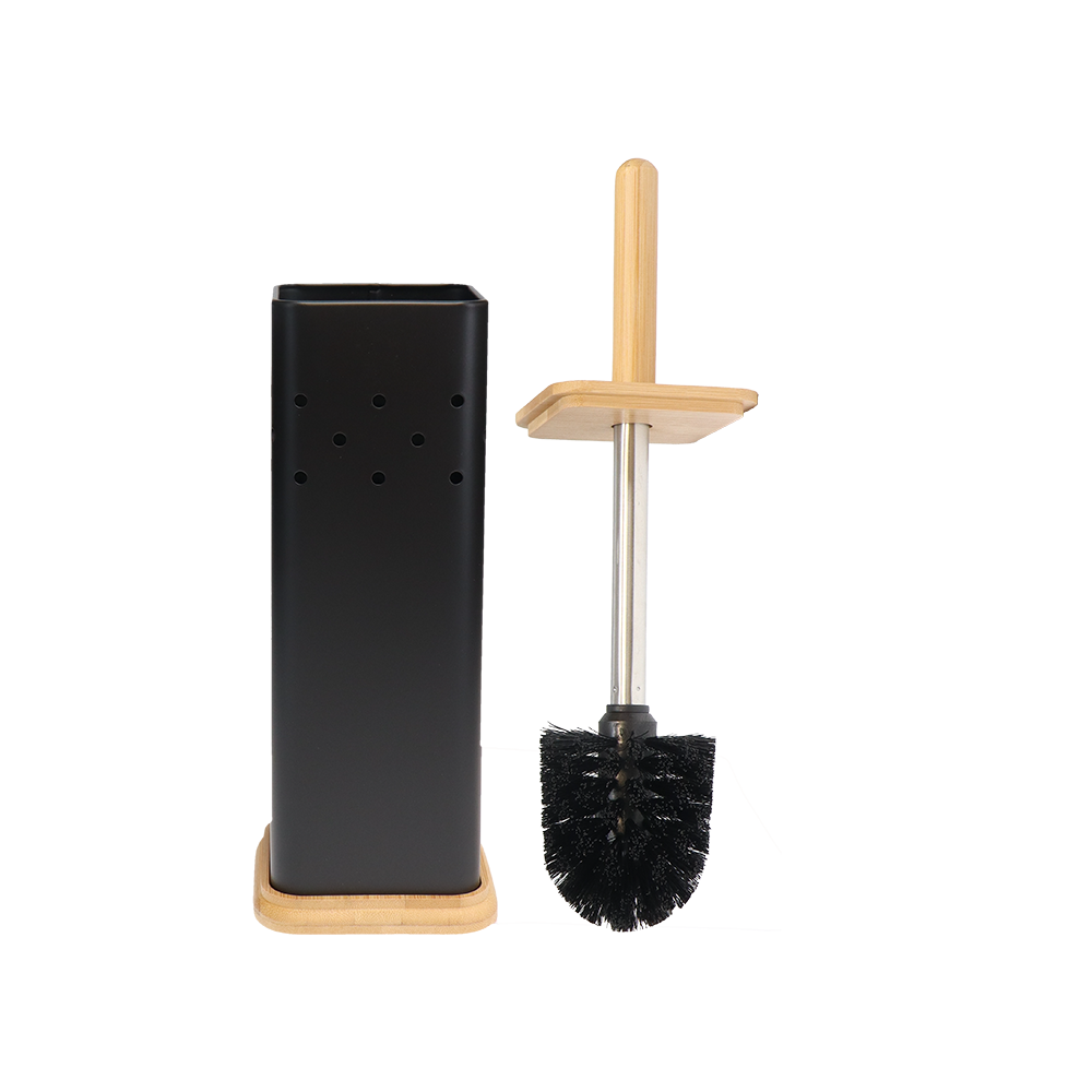 White Magic Eco Basics Square Toilet Brush Set Black detail shot