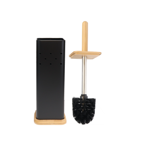 White Magic Eco Basics Square Toilet Brush Set Black detail shot