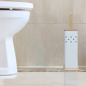 Eco Basics Square Toilet Brush Set – White