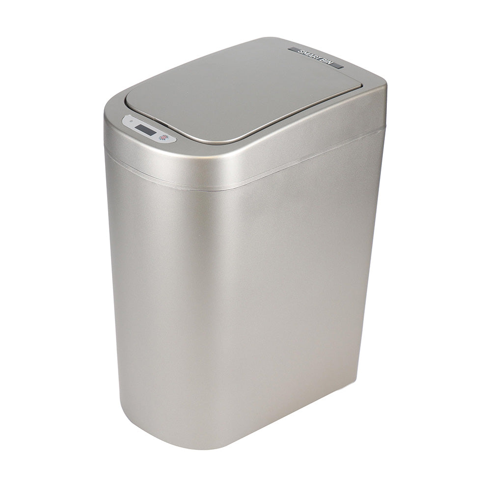 White Magic Bathroom Sensor Bin stainless steel — motion detection touch-free hygiene