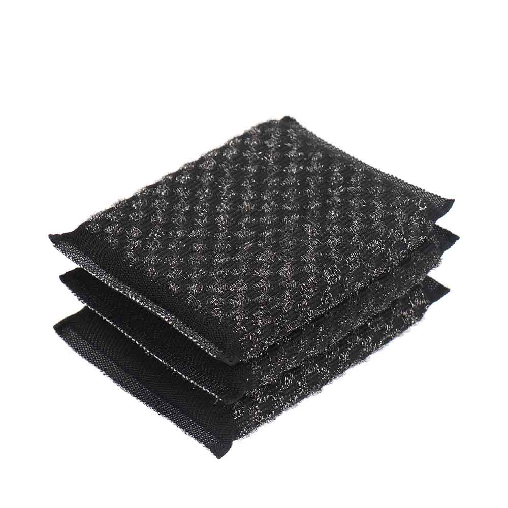 White Magic Stainless Steel Scrubbing Sponge 3 Pack - detail of steel mesh construction