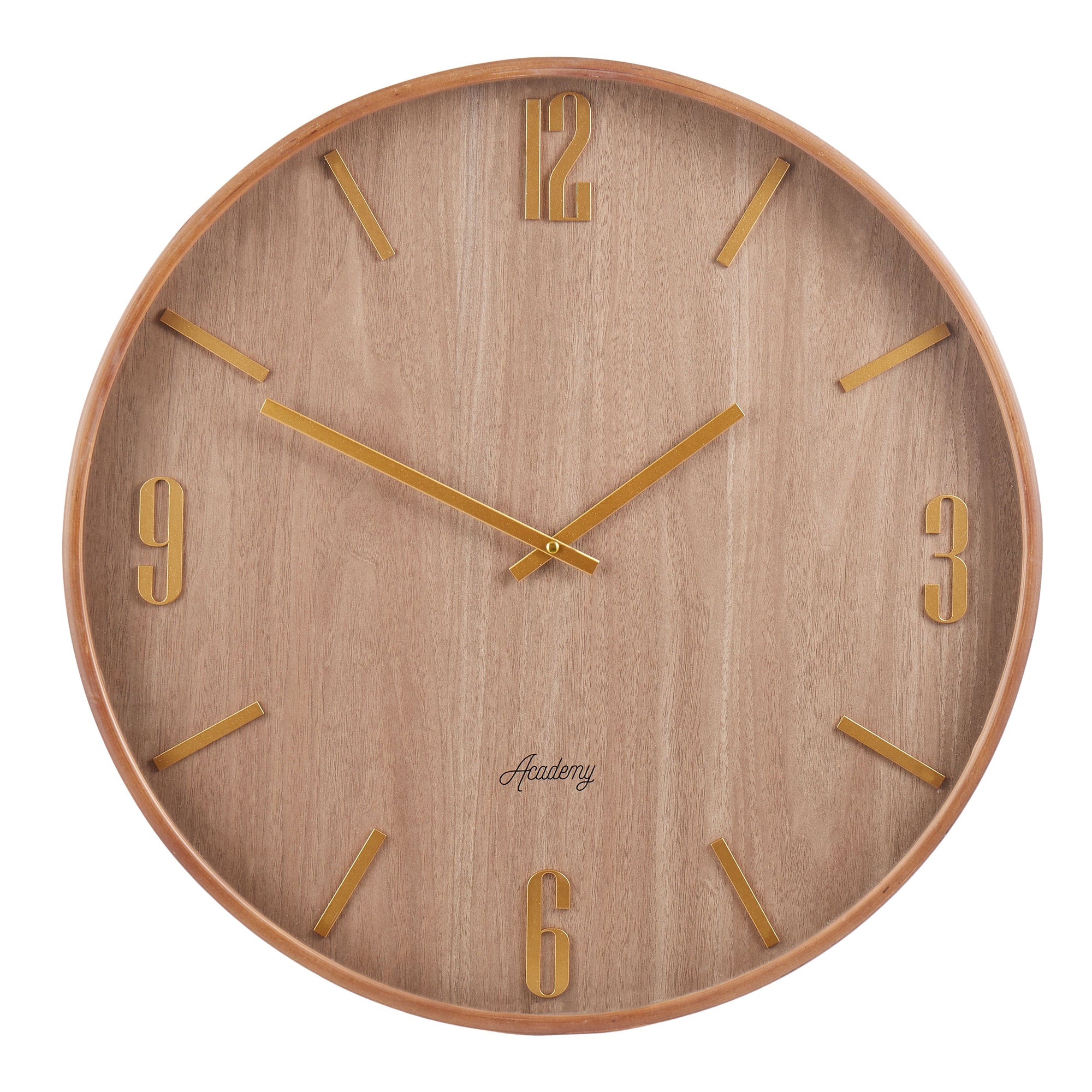 Wood Wall Clock – Dark Natural – Academy
