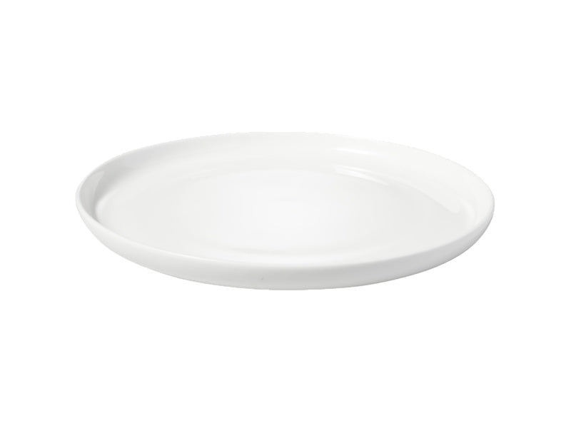 Maxwell & Williams Cashmere High Rim Entrée Plate 23cm White angled view - fine bone china tableware