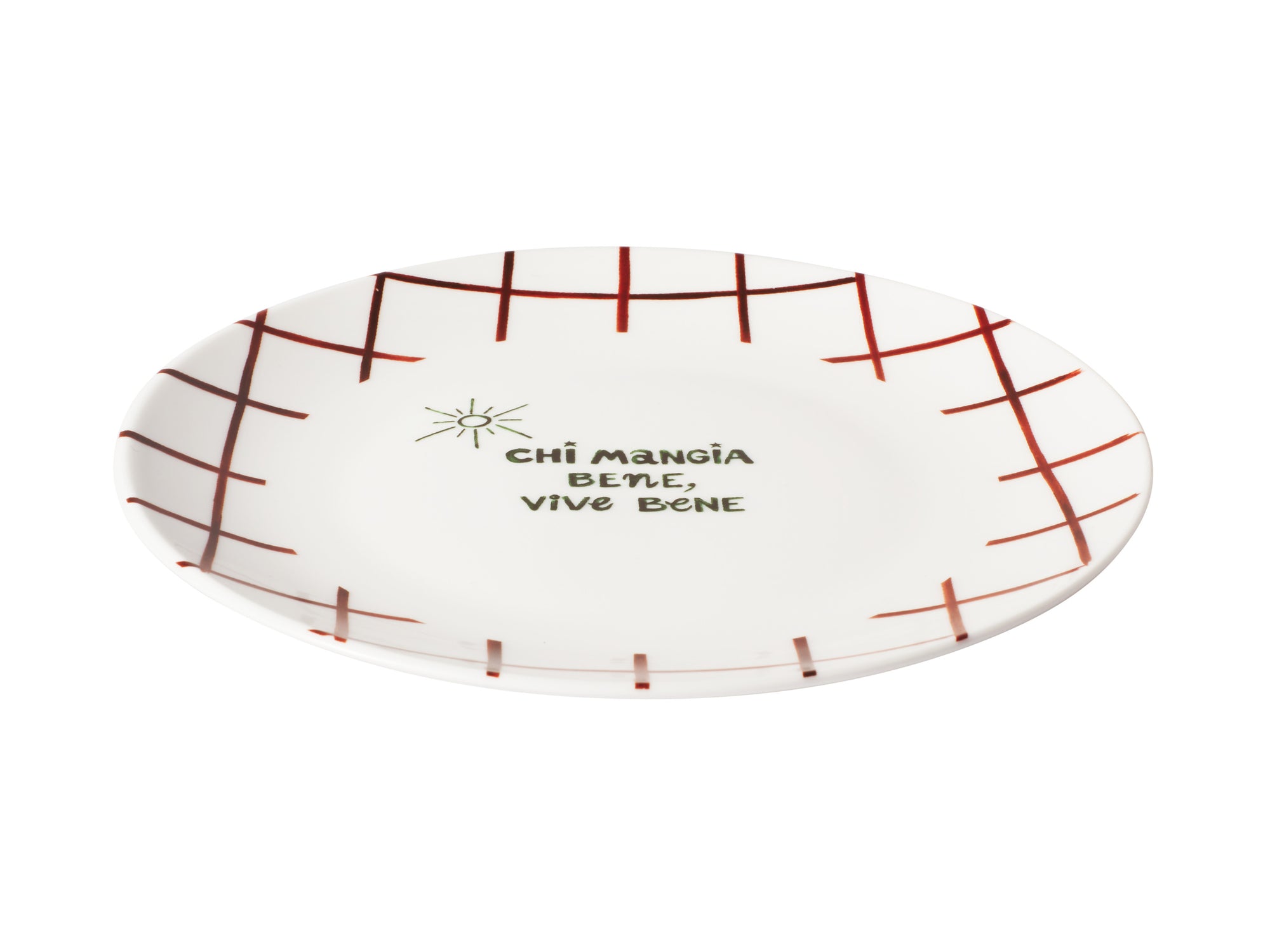 Aperitivo Club Dolce Mangia coupe side plate 19cm, angled view – Casa Domani