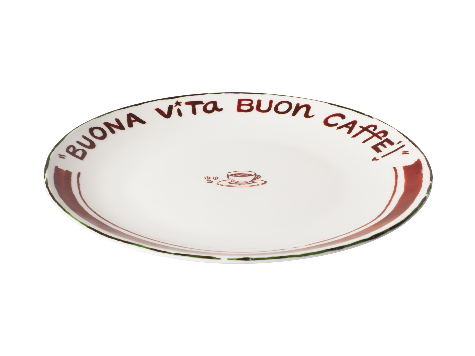 Aperitivo Club Dolce Caffe coupe side plate 19cm, angled view – Casa Domani