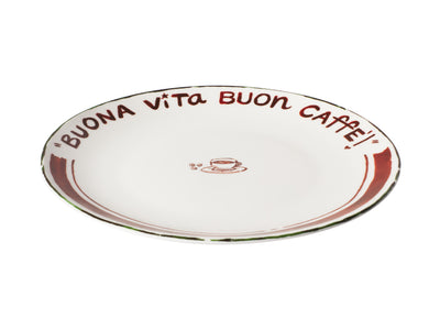 Aperitivo Club Dolce Caffe coupe side plate 19cm, angled view – Casa Domani