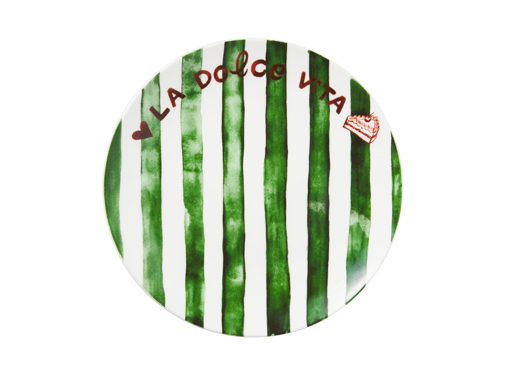 Aperitivo Club Dolce coupe side plate 19cm in green stripe – Casa Domani