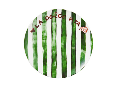 Aperitivo Club Dolce coupe side plate 19cm in green stripe – Casa Domani