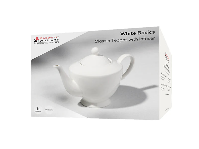Maxwell & Williams White Basics Teapot with Infuser 1L