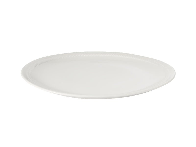 Casa Domani Cordone Round Platter 33cm White - angled view